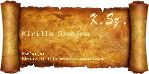 Kirilla Szabina névjegykártya